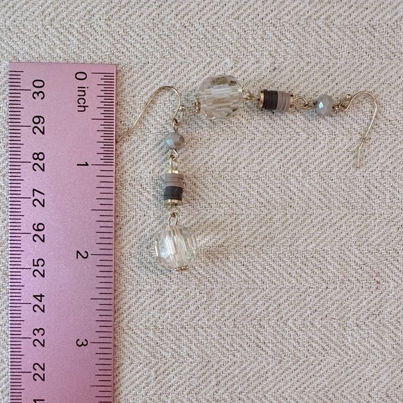 Boho Chic Set of 3 Statement Earrings Tortoise Shell Resin, Glass, Rhinestones - Picture 9 of 13